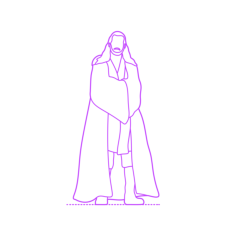Pop Culture Star Wars Qui Gon Jinn Svg Line Art, Free Vectors File